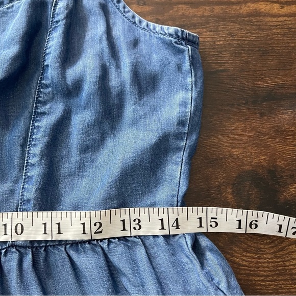 Mountain Warehouse 100% Tincel chambray knee length dress SZ 6 blue lightweight - Picture 11 of 13